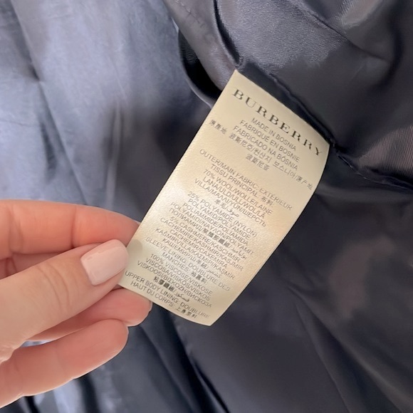 BURBERRY Double-Breasted Cropped Coat Jacket Size 4 - Picture 11 of 14